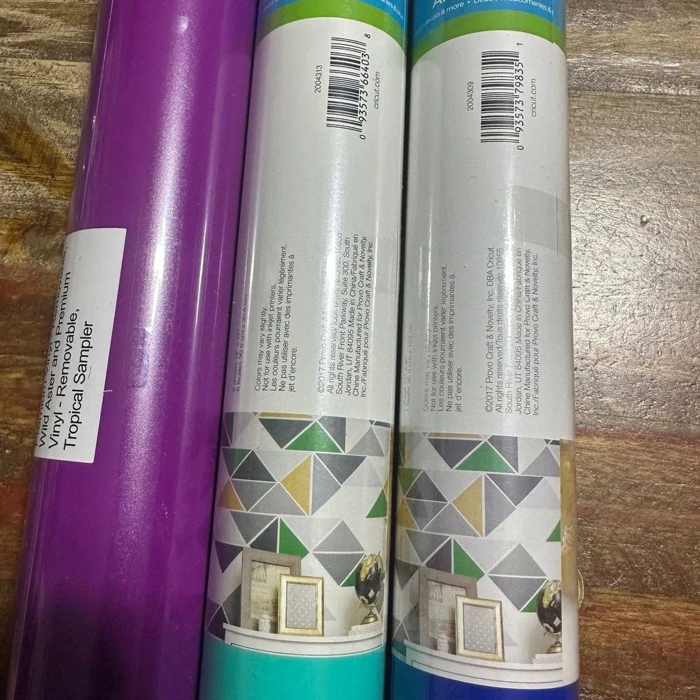 Cricut Premium Vinyl Removable Matte Bundle Tropical - Vivid Blue Wild Aster